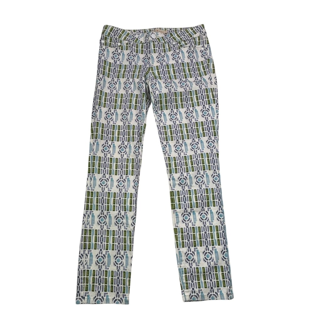 Tory Burch Printed Women's Size 28 Geometric Pattern Skinny Jeans 27" Inseam - Picture 15 of 16